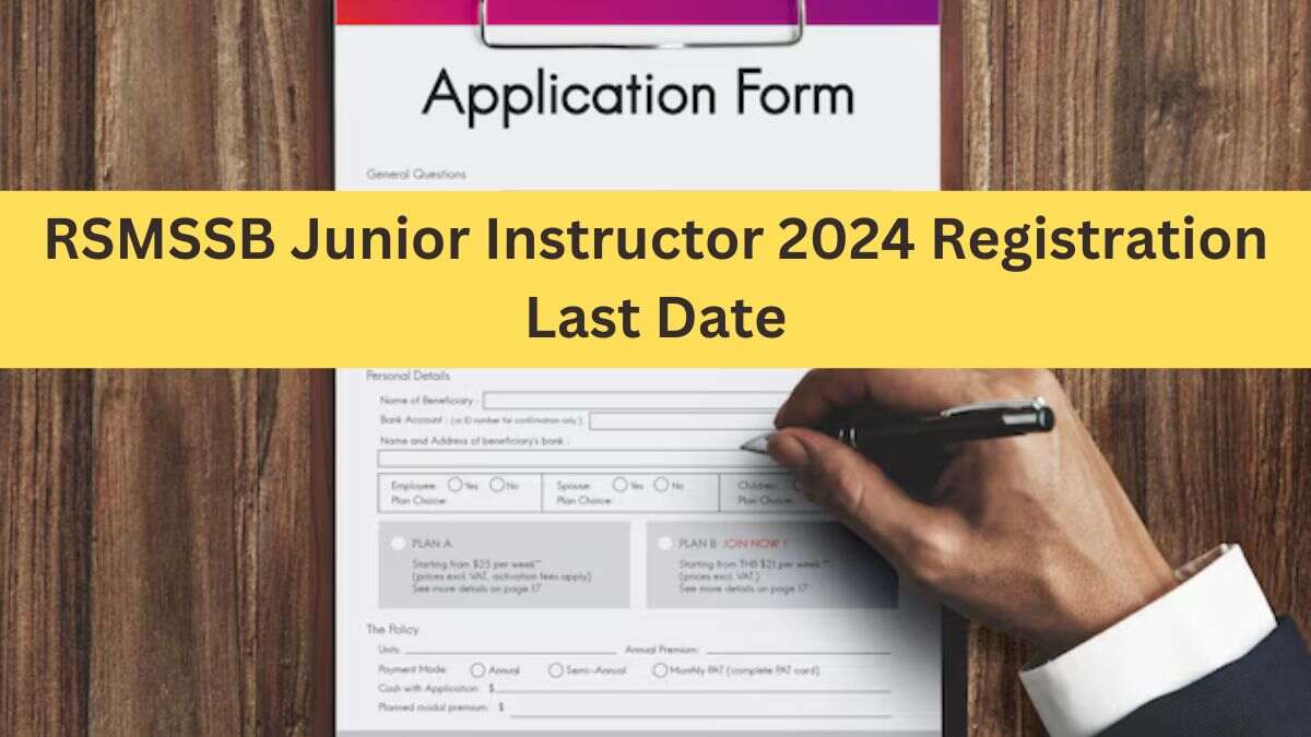 RSMSSB Junior Instructor 2024 Registration Ends Soon, Direct Apply Online Link Here
