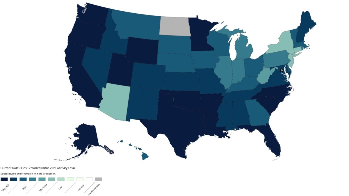 COVID-19 Wastewater Update: Majority of US States See ‘Very High’ Levels