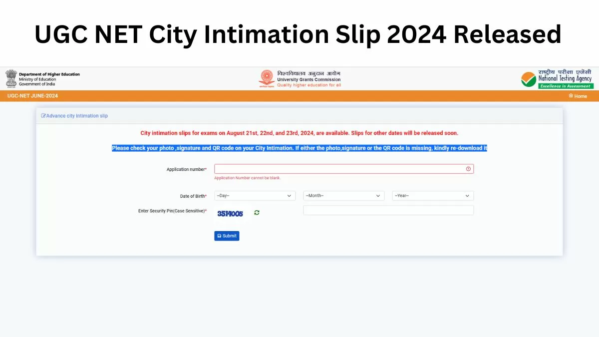 UGC NET City Intimation Slip 2024 Released: जारी हुई यूजीसी नेट जुलाई पुन: परीक्षा की सिटी इंटीमेशन स्लिप, ये रहा डाउनलोड लिंक