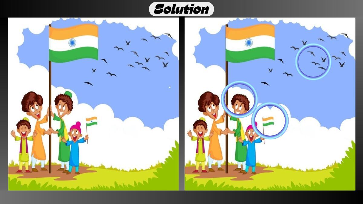 Independence Day 2024: Find 3 Differences in 25 Seconds in This Indian Flag Hoisting Picture