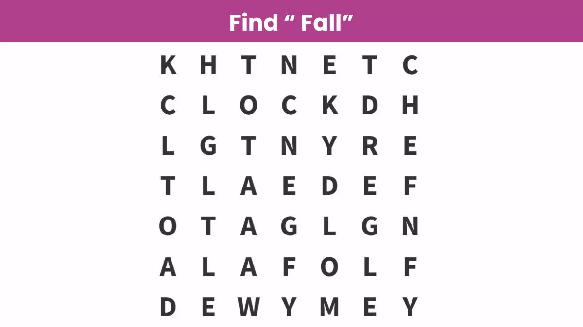 Find the word fall in 12 seconds