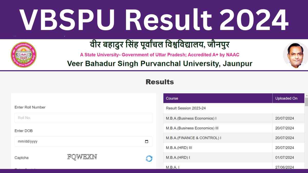 VBSPU Result 2024 OUT: वीर बहादुर सिंह पूर्वांचल यूनिवर्सिटी रिजल्ट  vbspu.ac.in जारी, यहाँ से करें डायरेक्ट डाउनलोड  