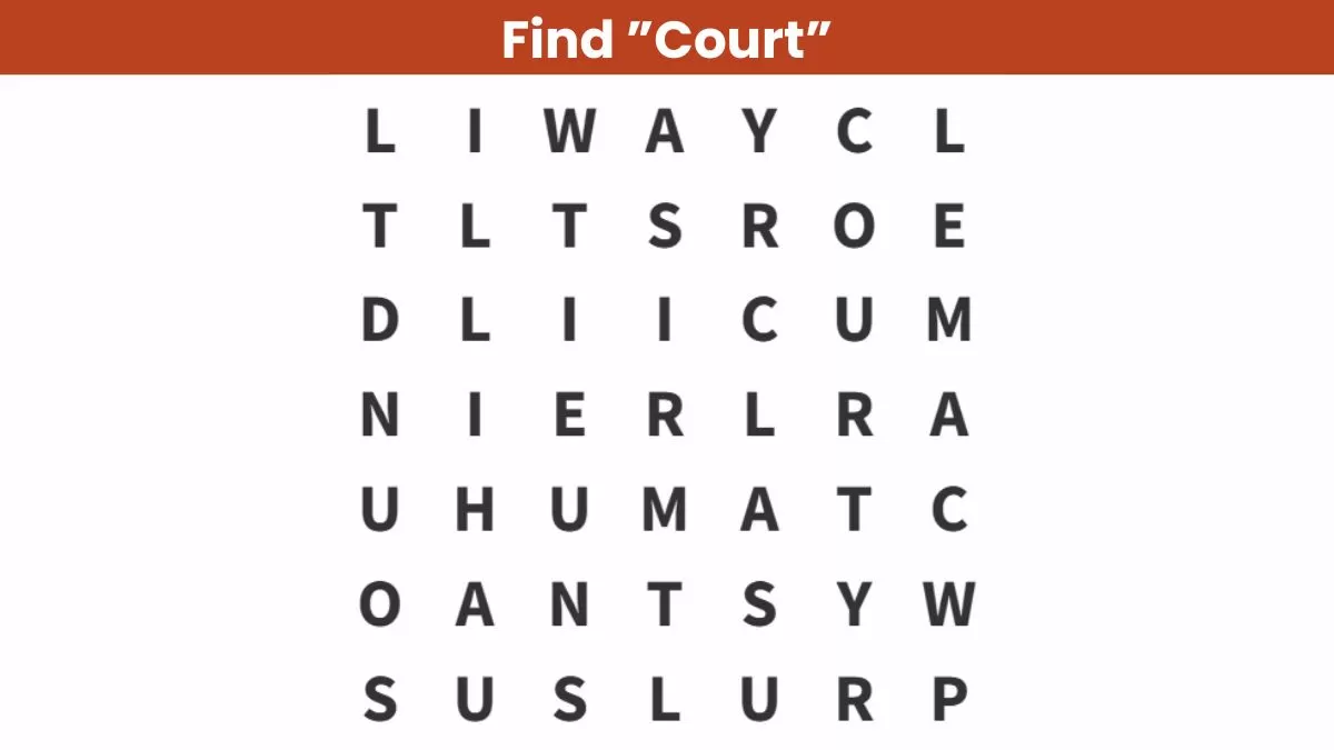 Find the word court in 9 seconds
