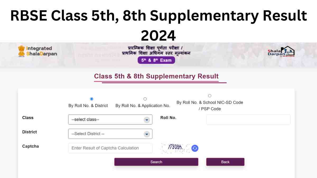 RBSE Class 5th, 8th Supplementary Result 2024: rajshaladarpan.nic.in से ...