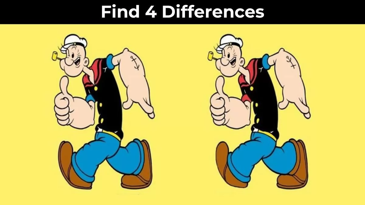 Spot 4 differences in Popeye’s picture.