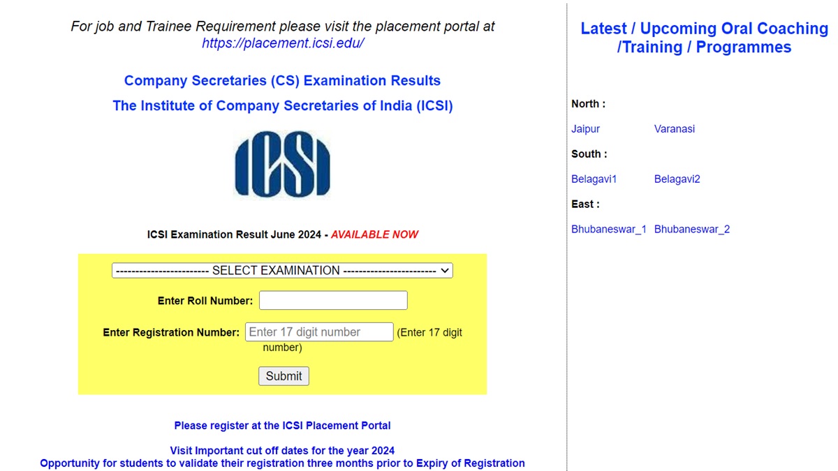ICSI CS Executive Result June 2024 Declared at icsi.edu