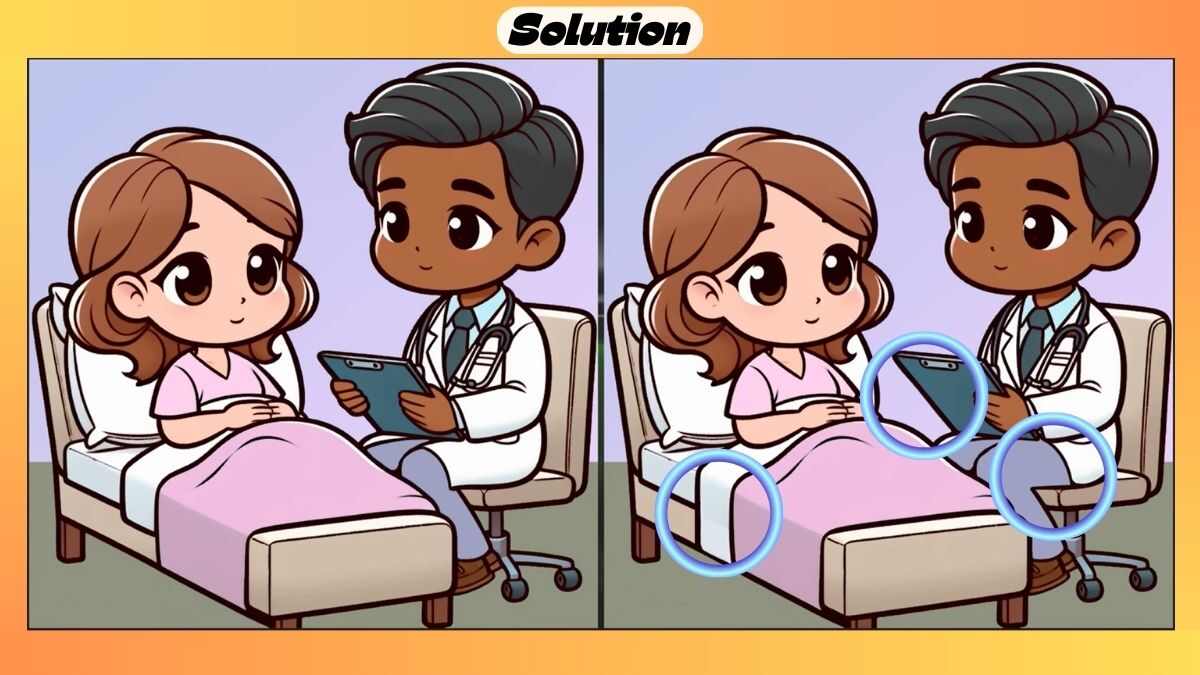 Find 3 Differences in 20 Seconds in This Doctor and Patient Picture