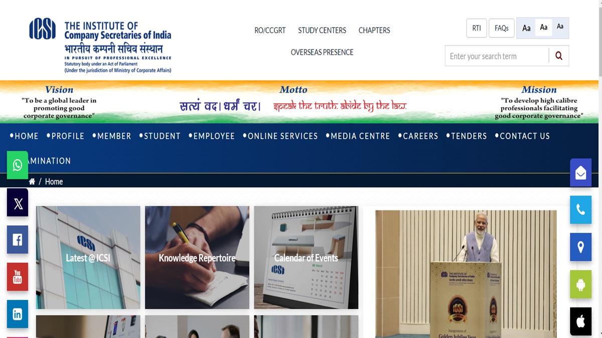 ICSI CS December 2024 Registration 