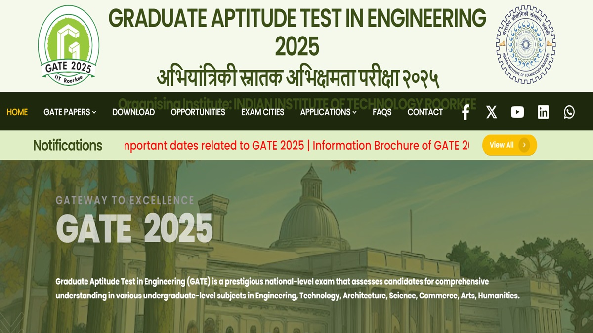 GATE 2025 Registration Begin Today, Apply at gate2025.iitr.ac.in, Check