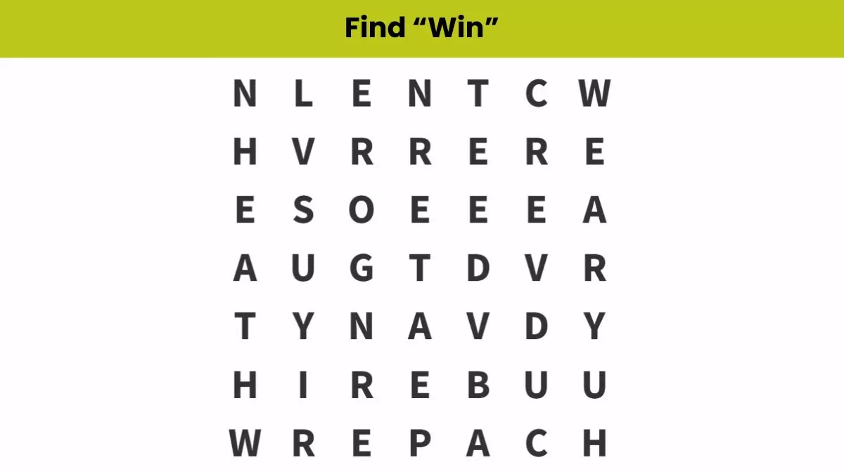 Word Puzzle: Find the word"win"