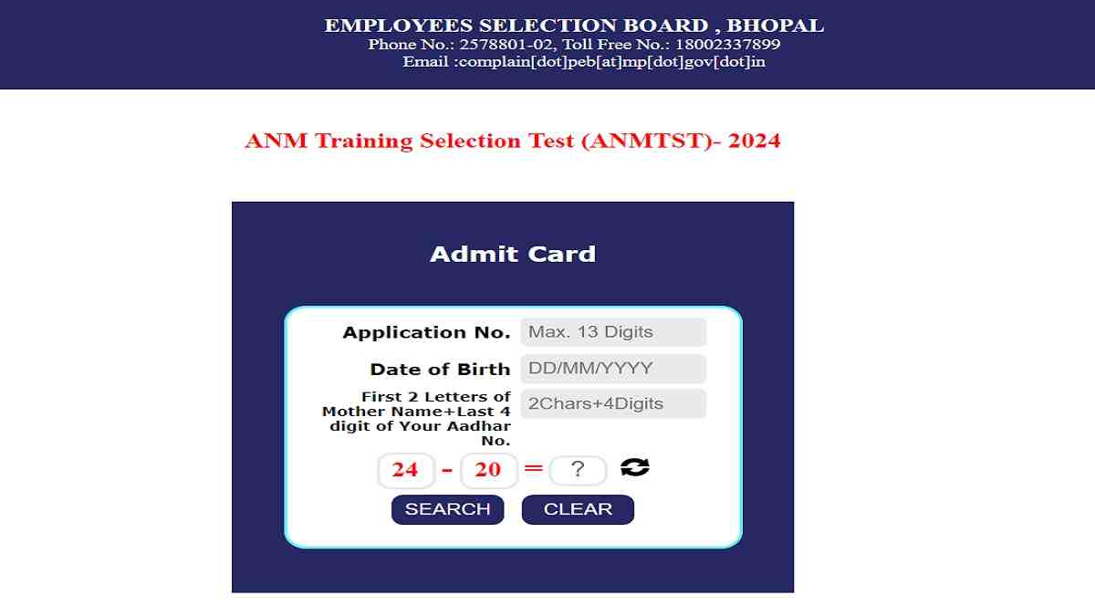 MP ANM Admit Card 2024 available at esb.mp.gov.in, Direct Link to Admit Card, Check Exam Date