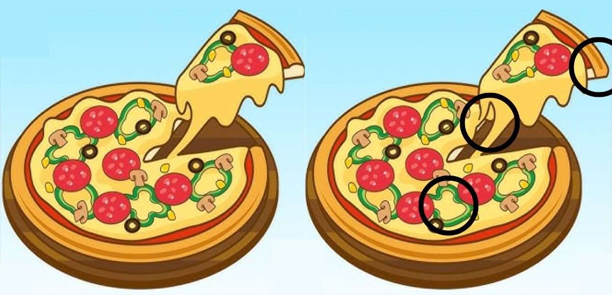 spot the difference brain teasers pizza