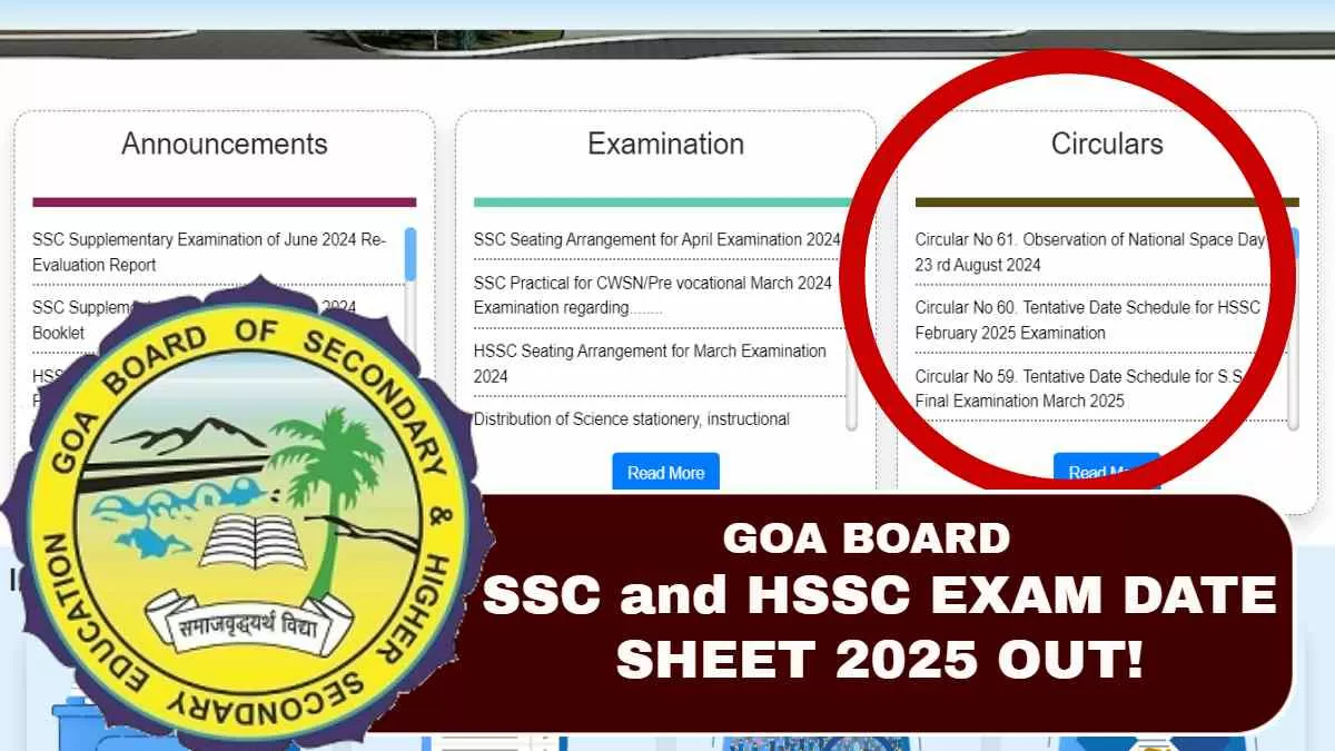 Get here Goa Board GBSHSE SSC, HSSC Time Table 2025 PDF.