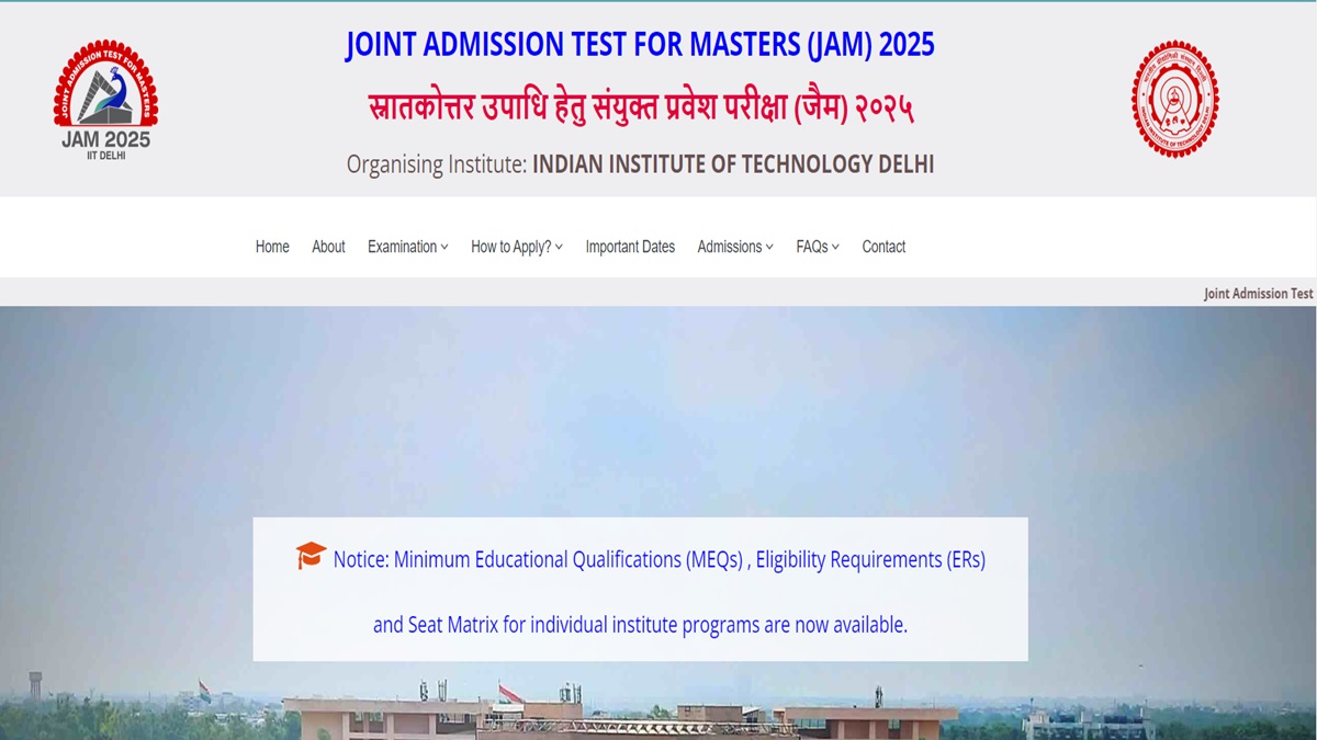 JAM 2025 Applications from September 5