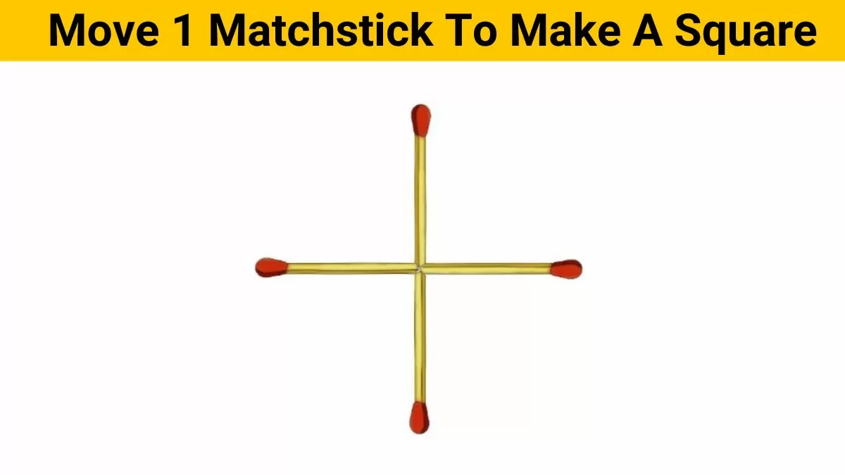 Move 1 matchstick to make a square.