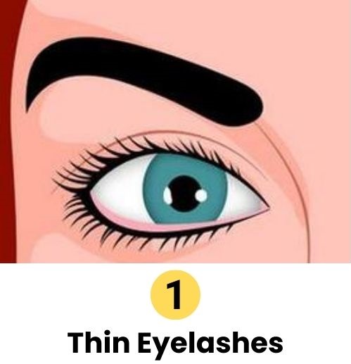 thin eyelashes personality traits