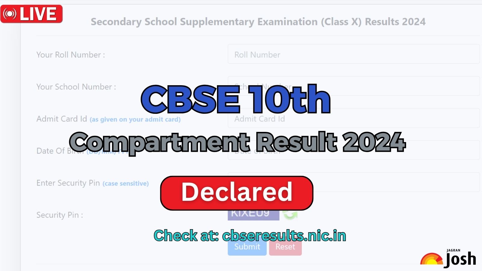 CBSE 10th Compartment Result 2024 OUT: CBSE 10th Supplementary Results Announced at cbseresults.nic.in, Check by Roll and School Number