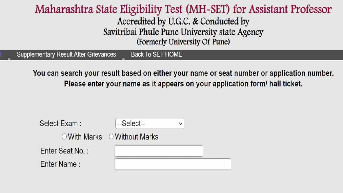 MH SET Result 2024 OUT at setexam.unipune.ac.in: Download MHSET Marks Here