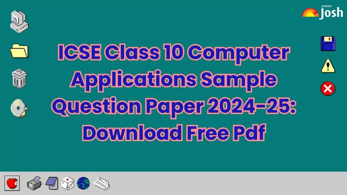 ICSE Class 10 Computer Applications Specimen Question Paper 2024-25.