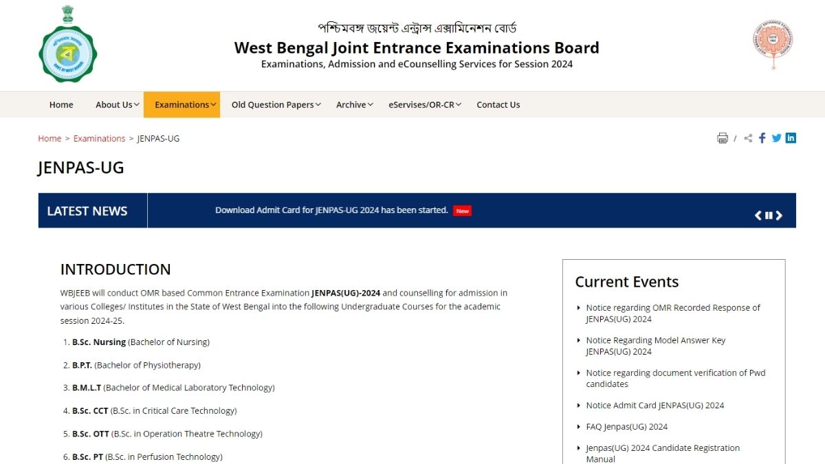 JENPAS UG Result 2024 Date Soon @wbjeeb.nic.in