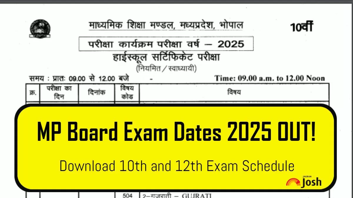 Download MPBSE 10th, 12th Exam Time Table PDF Here