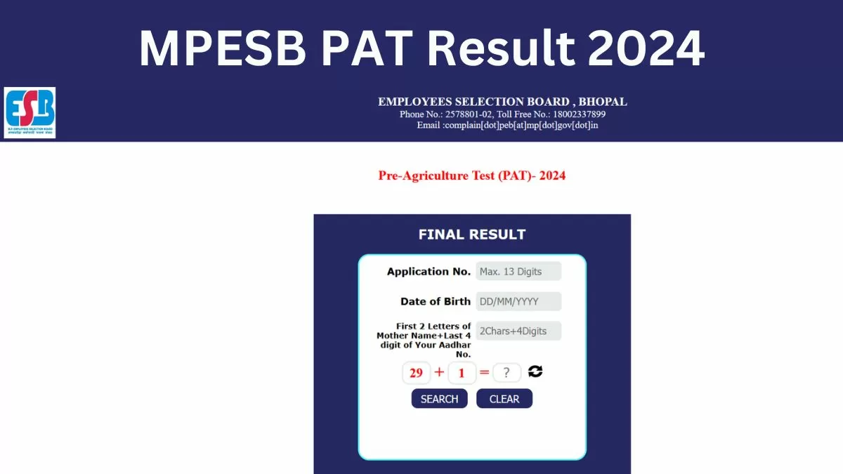 MPESB PAT Result 2024: एमपी पीएटी का परिणाम जारी, ये रहा डायरेक्ट डाउनलोड लिंक    