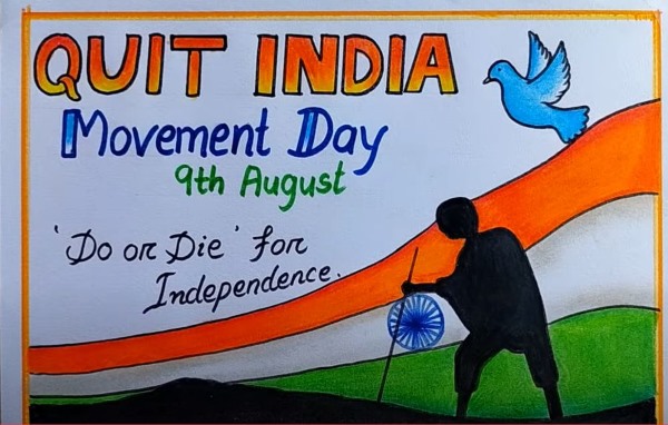 Easy Quit India Movement Drawing Ideas For Poster Making and Paintings
