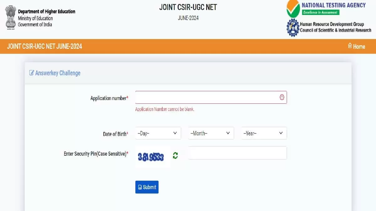 CSIR NET Answer Key 2024 OUT