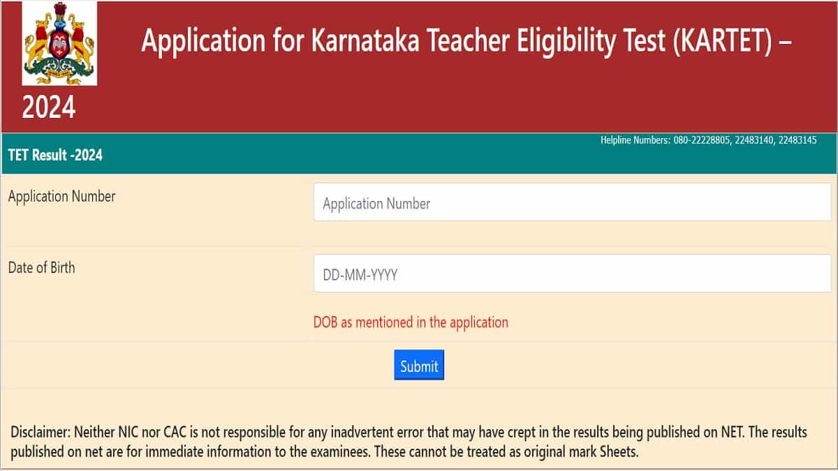 Download Karnataka TET Scorecard here