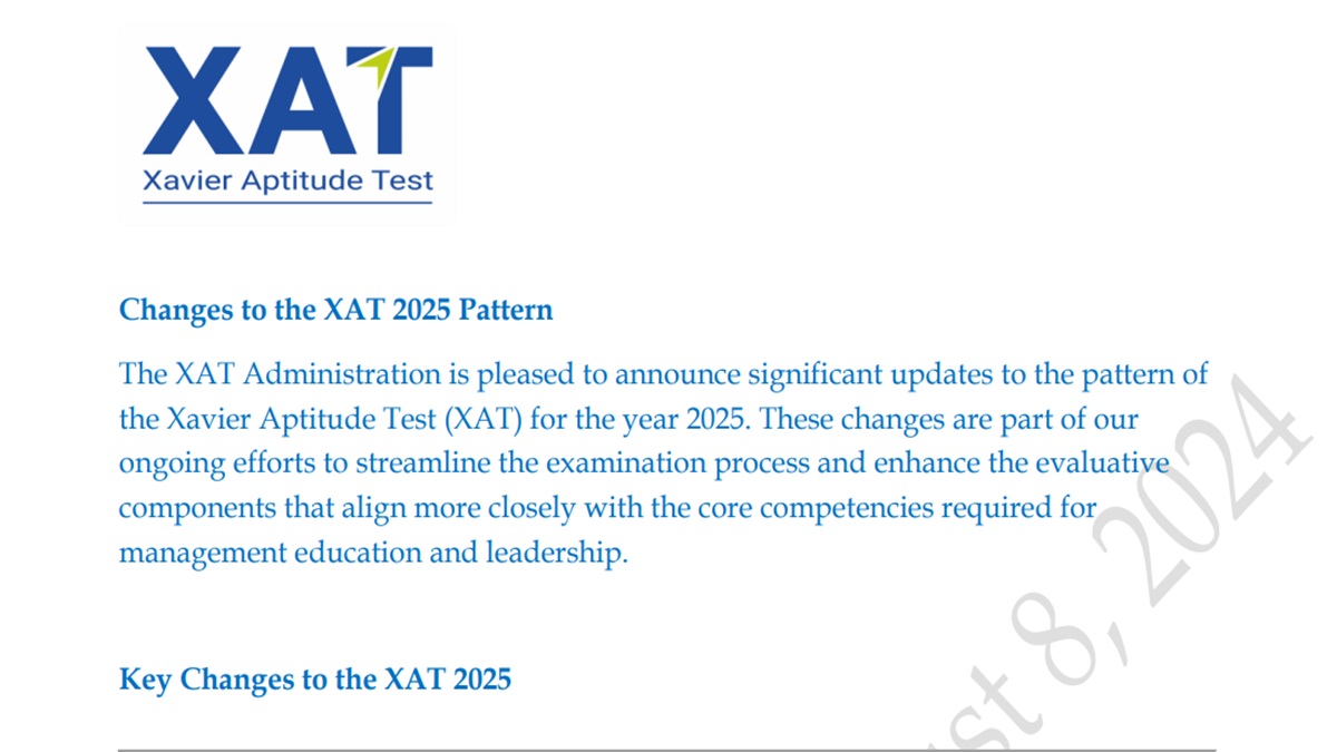 XAT 2025 Exam Pattern Revised: Check Major Changes for January 2025 Exams Here