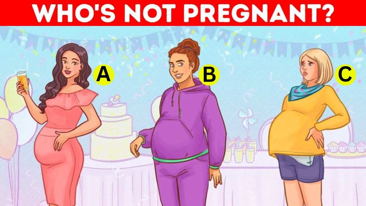 Brain Teaser: Spot Who Is Not Pregnant? Only 1% With Attention To Detail Pass This IQ Test In 5 Seconds!