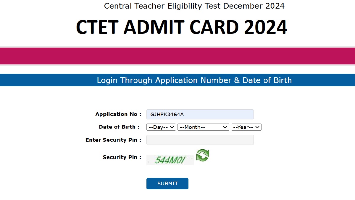 Ctet Admit Card Out Download Ctet December Hall Ticket Exam City