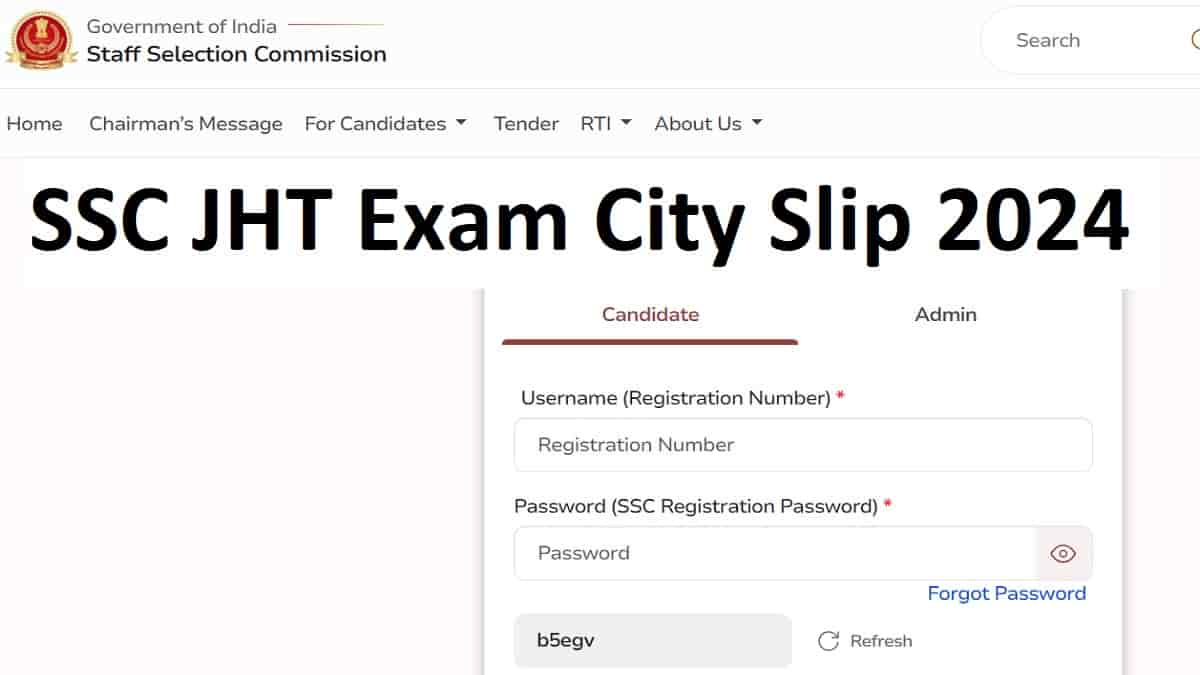 SSC JHT Exam City Slip 2024 Released at ssc.gov.in: Download Link Here, Check Admit Card Date Here