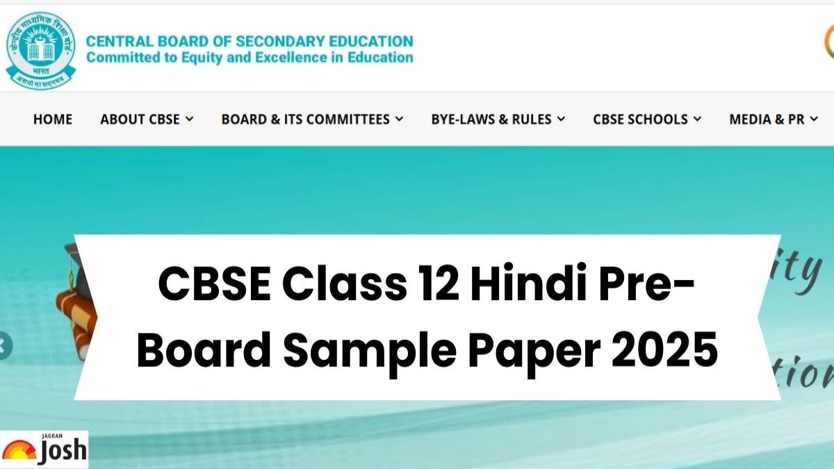 CBSE Class 12 Hindi Pre-Board Sample Paper 2025 With Solutions, FREE PDF Download