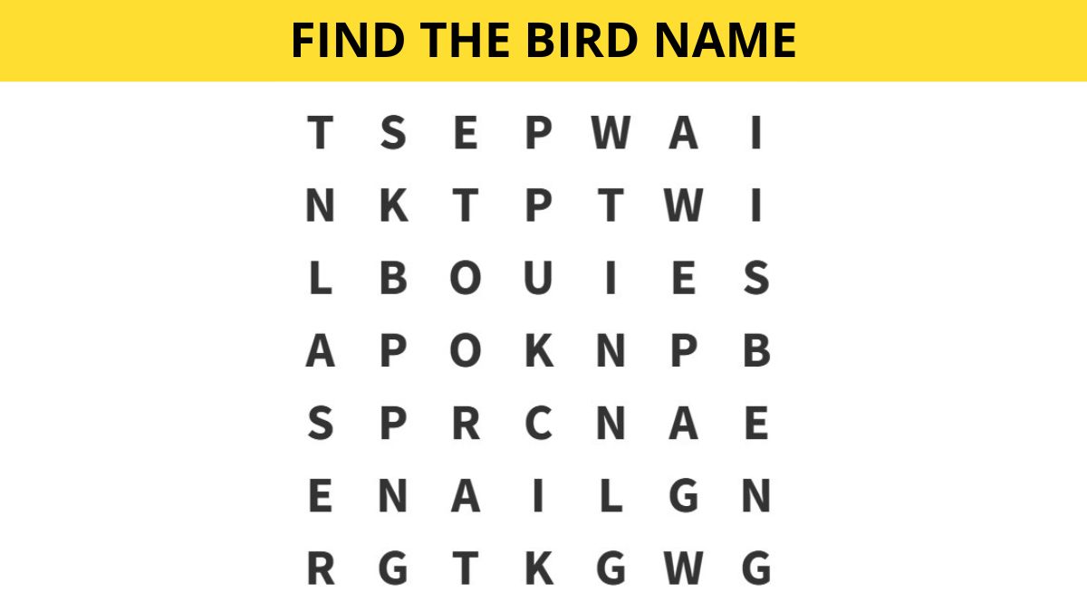 Find the Bird Name in this Word Puzzle in 7 Seconds!