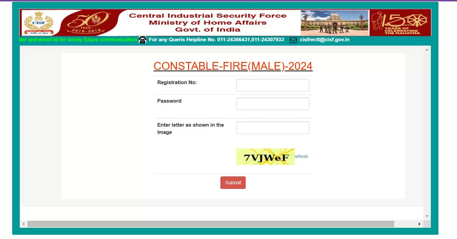 CISF Constable Fire Admit Card 2024 Download Link
