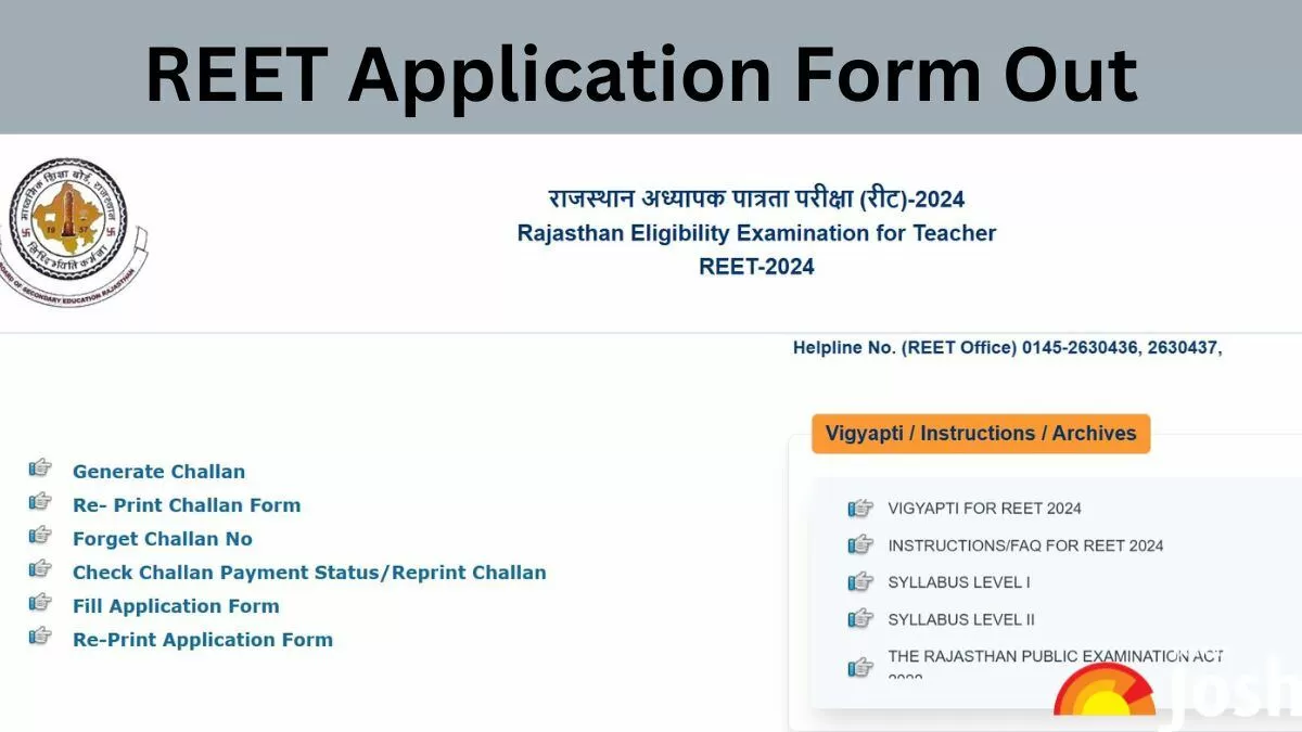 REET Apply Online 2024 Link Active at rajeduboard.rajasthan.gov.in
