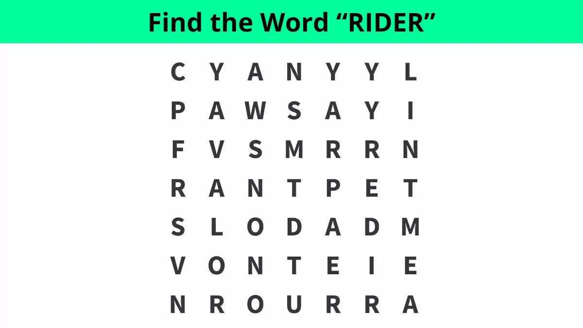 Find "RIDER" in 7 seconds!