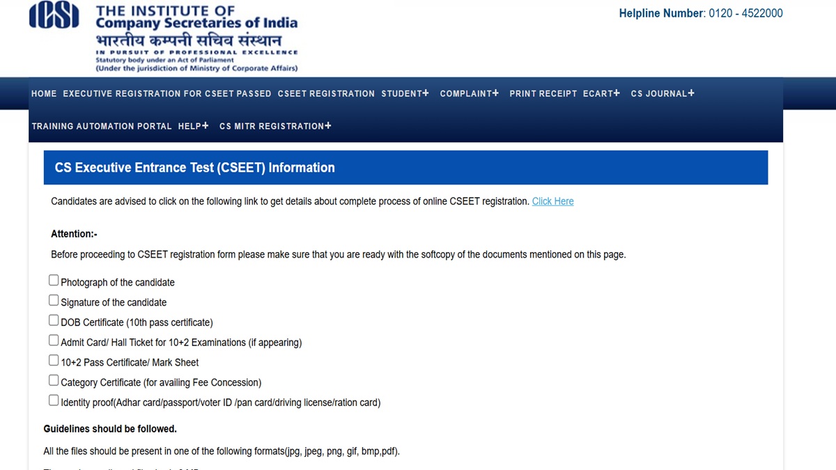 CSEET May 2025 Term Registration and Application
