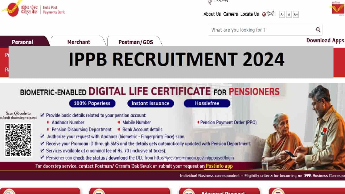 IPPB Recruitment 2024 for Specialist Officer (SO) Posts, Apply Online at ippbonline.com