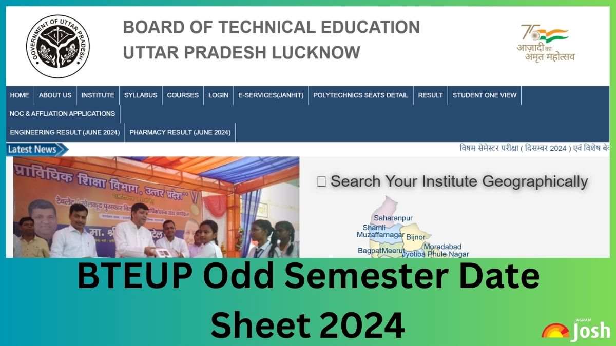 BTEUP Odd Semester Date Sheet 2024 OUT at bteup.ac.in; Direct Link to Download Exam Schedule PDF