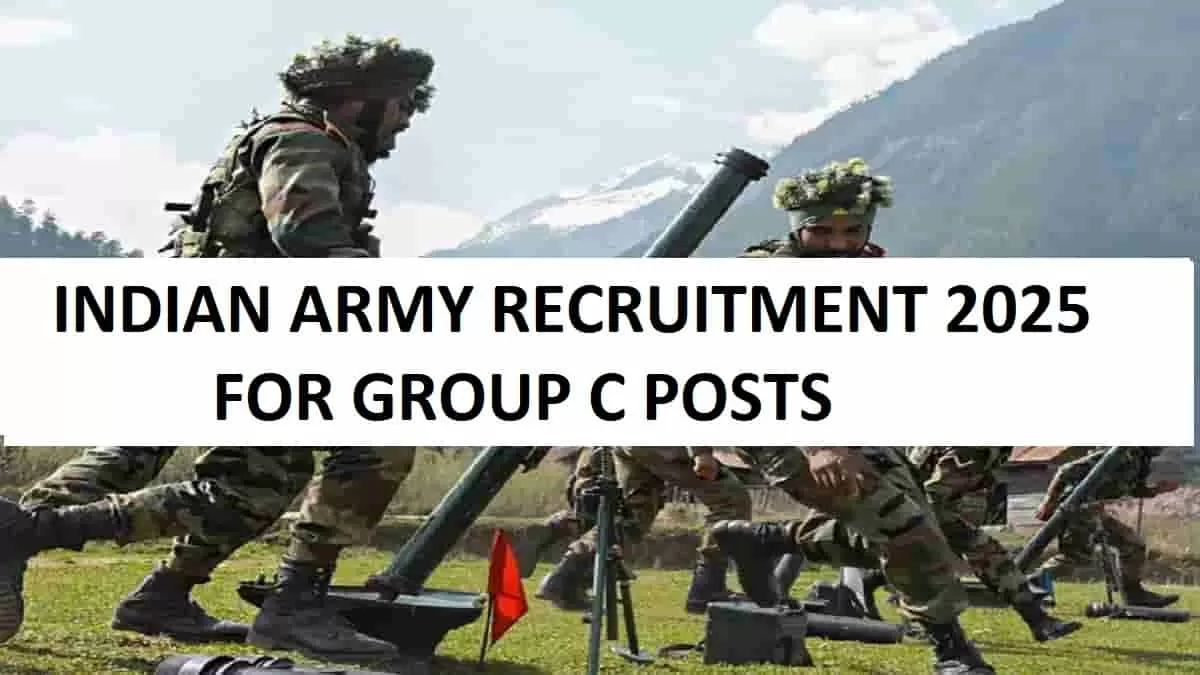 Indian Army Recruitment 2025 for 625 Group C Posts, Download DG 