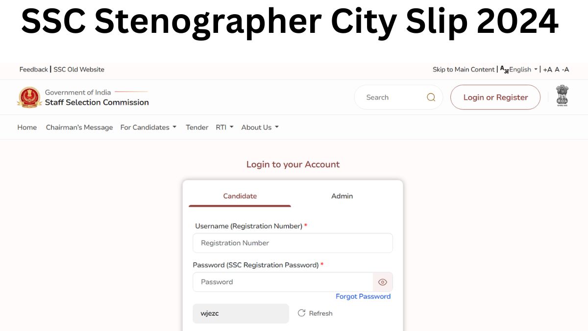 SSC Stenographer City Slip 2024: एसएससी स्टेनोग्राफर की सिटी स्लिप जारी, ये रहा Download Link  