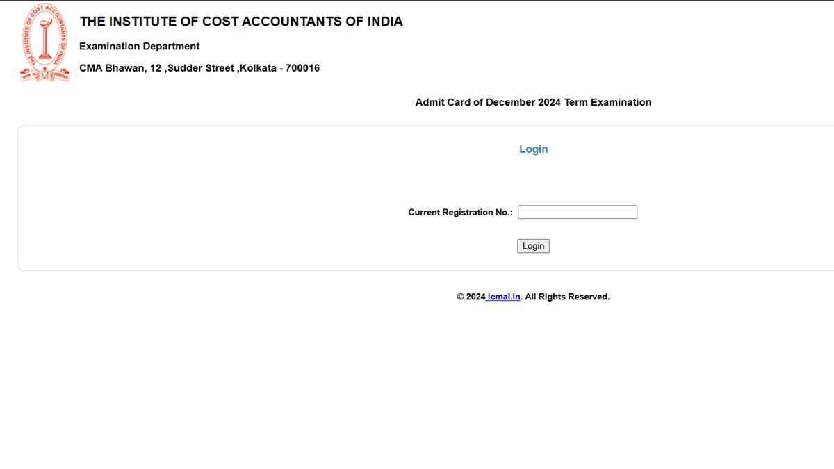ICMAI CMA December 2024 Admit Card Out