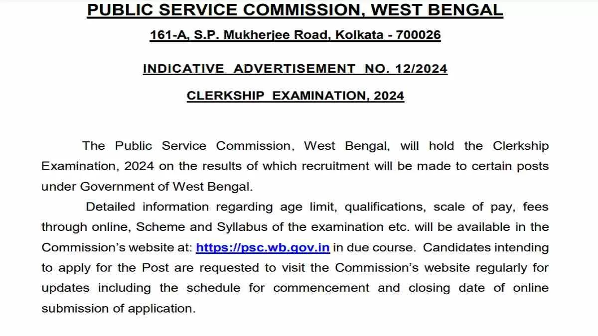 Get all details for WBPSC Clerkship 2025 here apply online