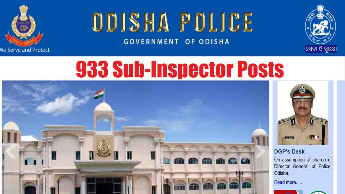 Odisha Police SI Recruitment 2025: Online Registration Begins For 933 ...