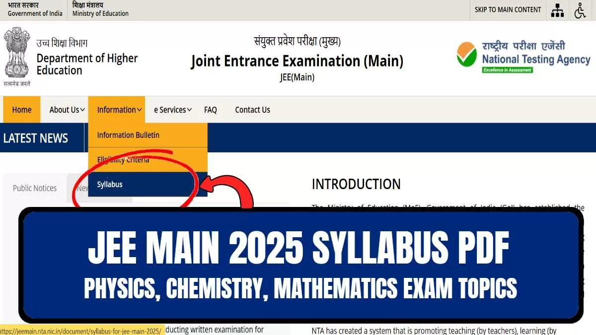 JEE Main 2025 syllabus PDF Download.