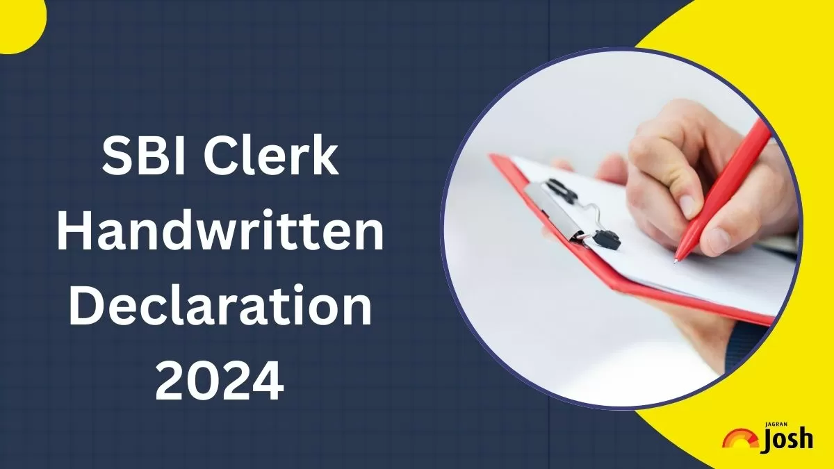 SBI Clerk Hand written Declaration 2024