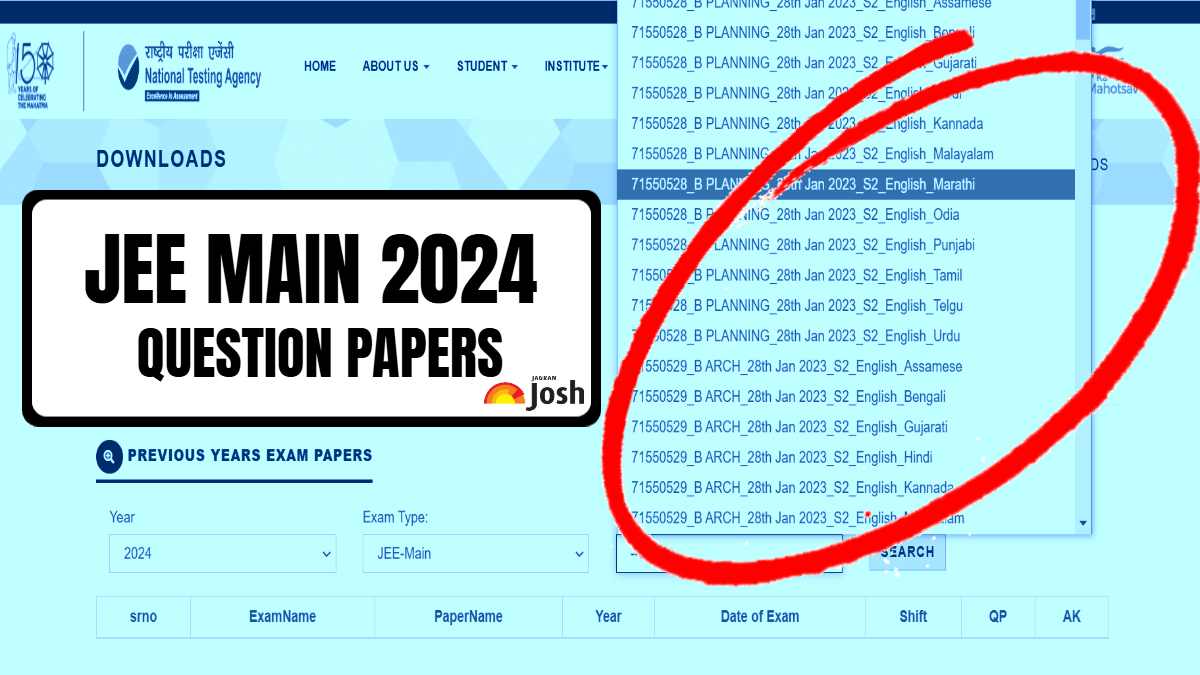 JEE Main 2024 Question Paper: Download Session 1, 2 Paper PDF With Solutions