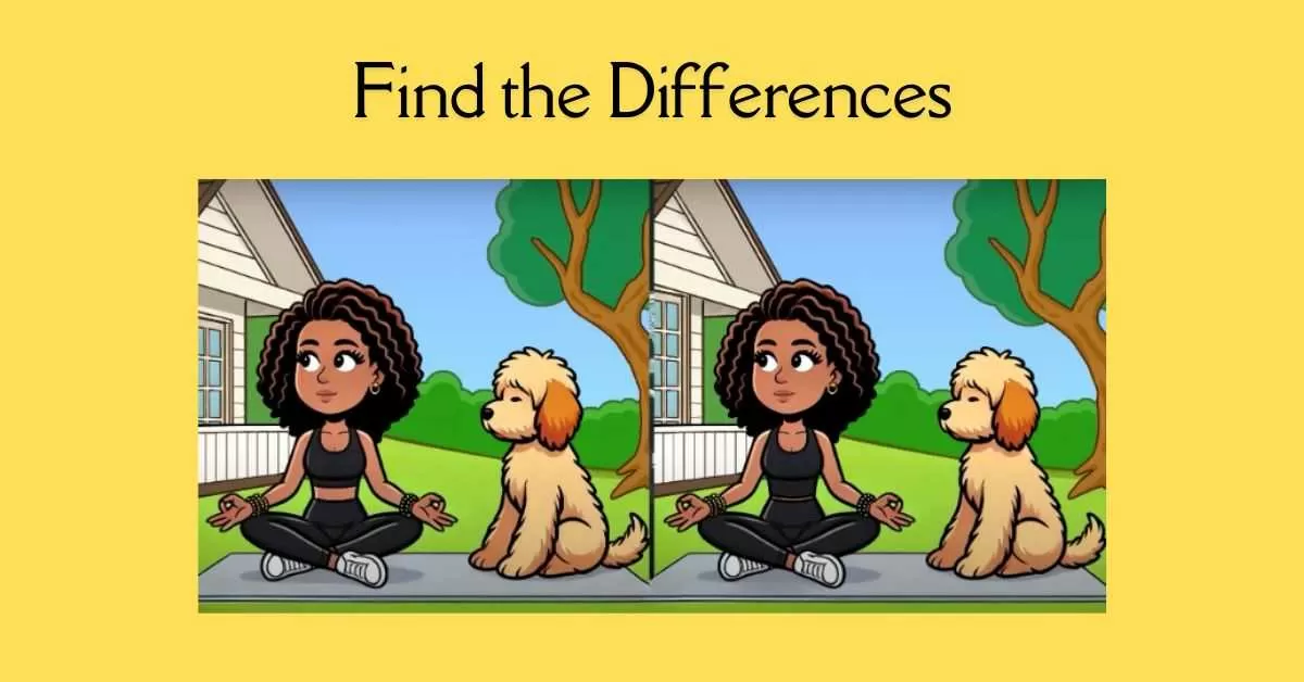 Spot the 3 Differences in Girl Doing Yoga